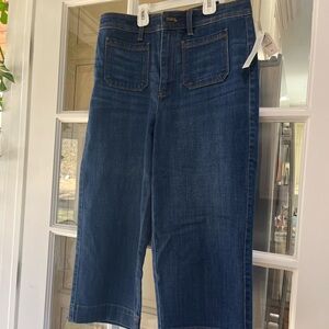 Talbots Brand New High Waisted Wide Crop Jeans Petite size 8